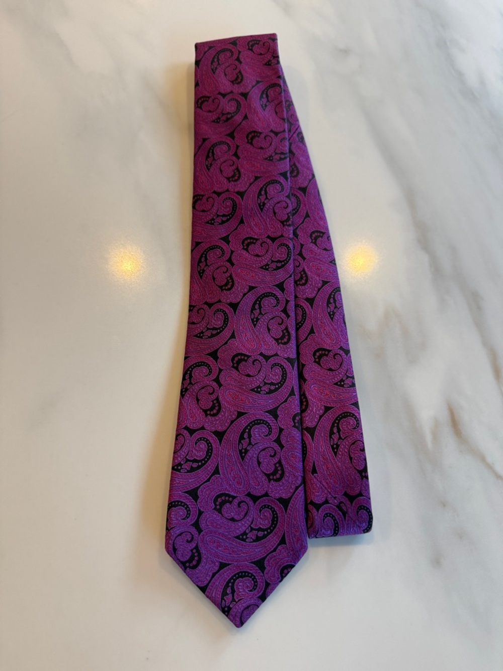 Ted Baker 100% Purple Paisley Silk Tie